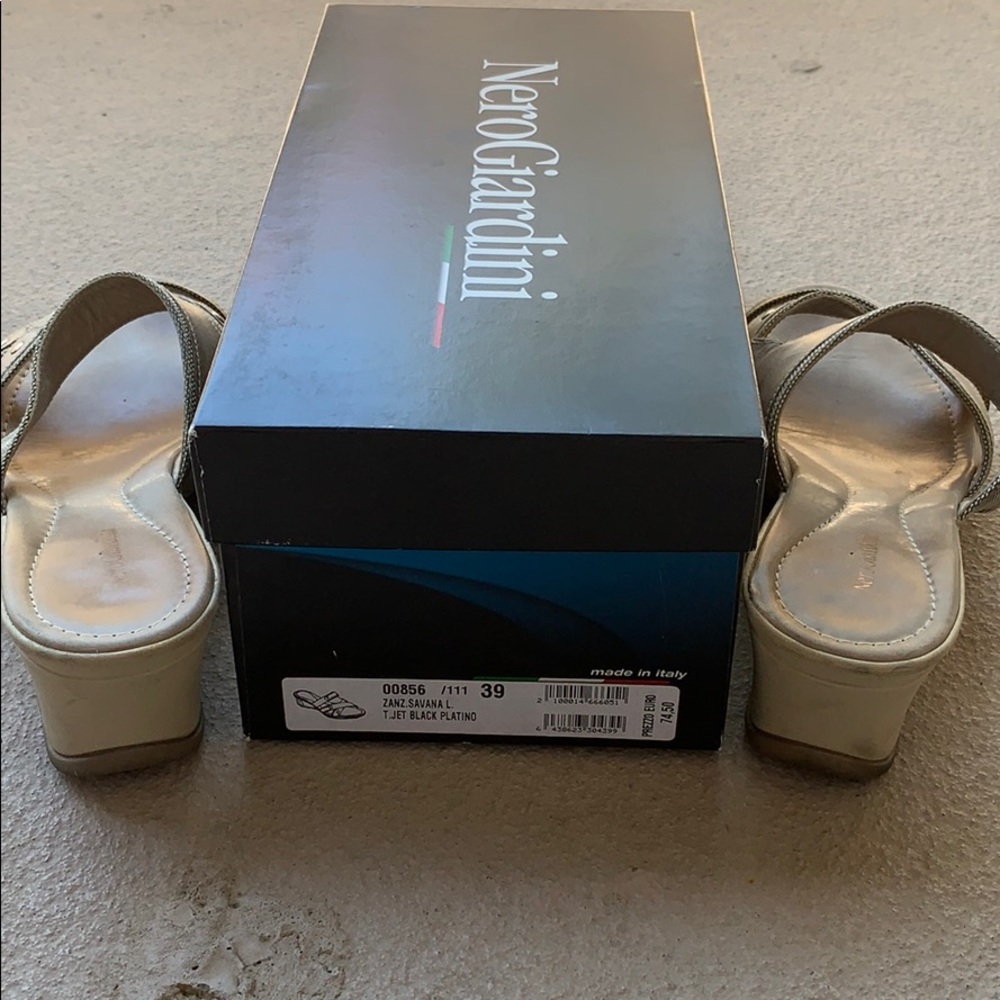 NeroGiardini Zanz Savana Beige Platino Sandals - Picture 4 of 8